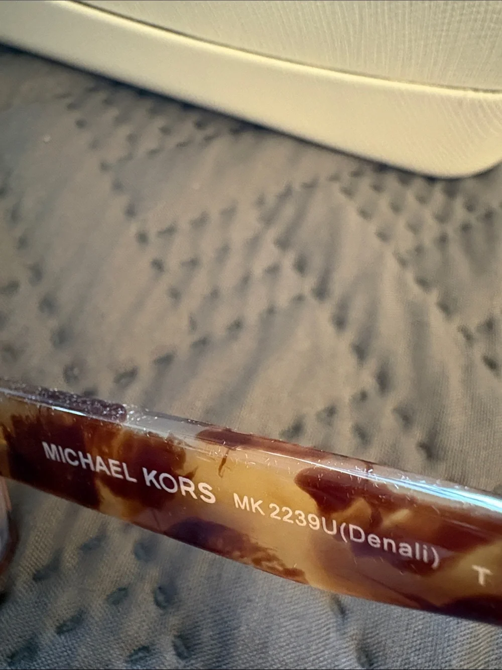 Michael Kors Cream Textured Sunglasses Case